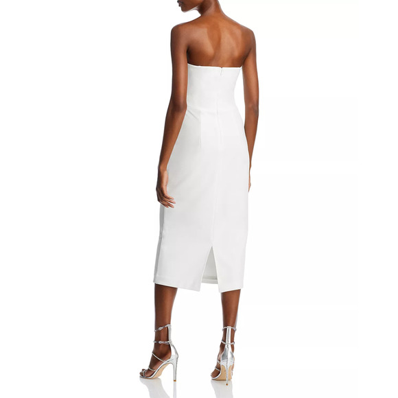 AQUA Rhinestone Embellished Strapless Crepe Midi Dress Size 6 NWT - Picture 2 of 9